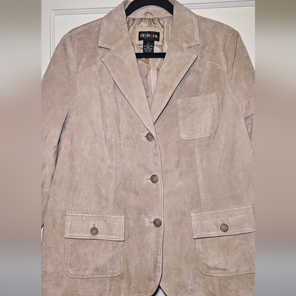 Style & Co. Jackets & Blazers - Vintage Tan Suede Jacket Sz XL
